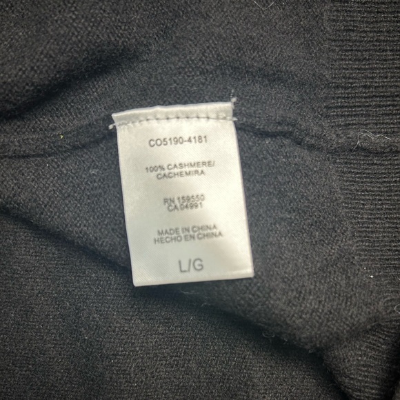 Hilary Radley Men's Dark Black Crewneck Sweater 100% cashmere size L - Picture 7 of 9